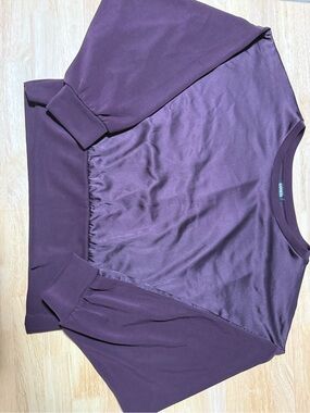 Express Women’s XL Plum Purple Satin Oversized Dolman Sleeve Pullover Top